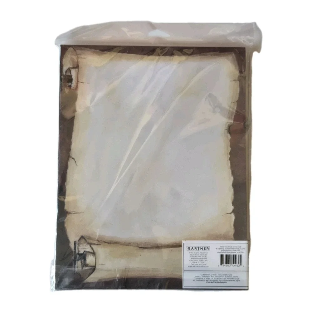 NEW Gartner Studios Burgandy Scroll Stationery Paper‎ 100 ct Item 70463 Sealed